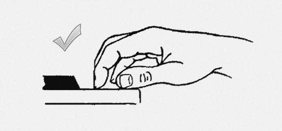 position des mains vue de profil